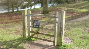 A useless gate blocking a pathway.